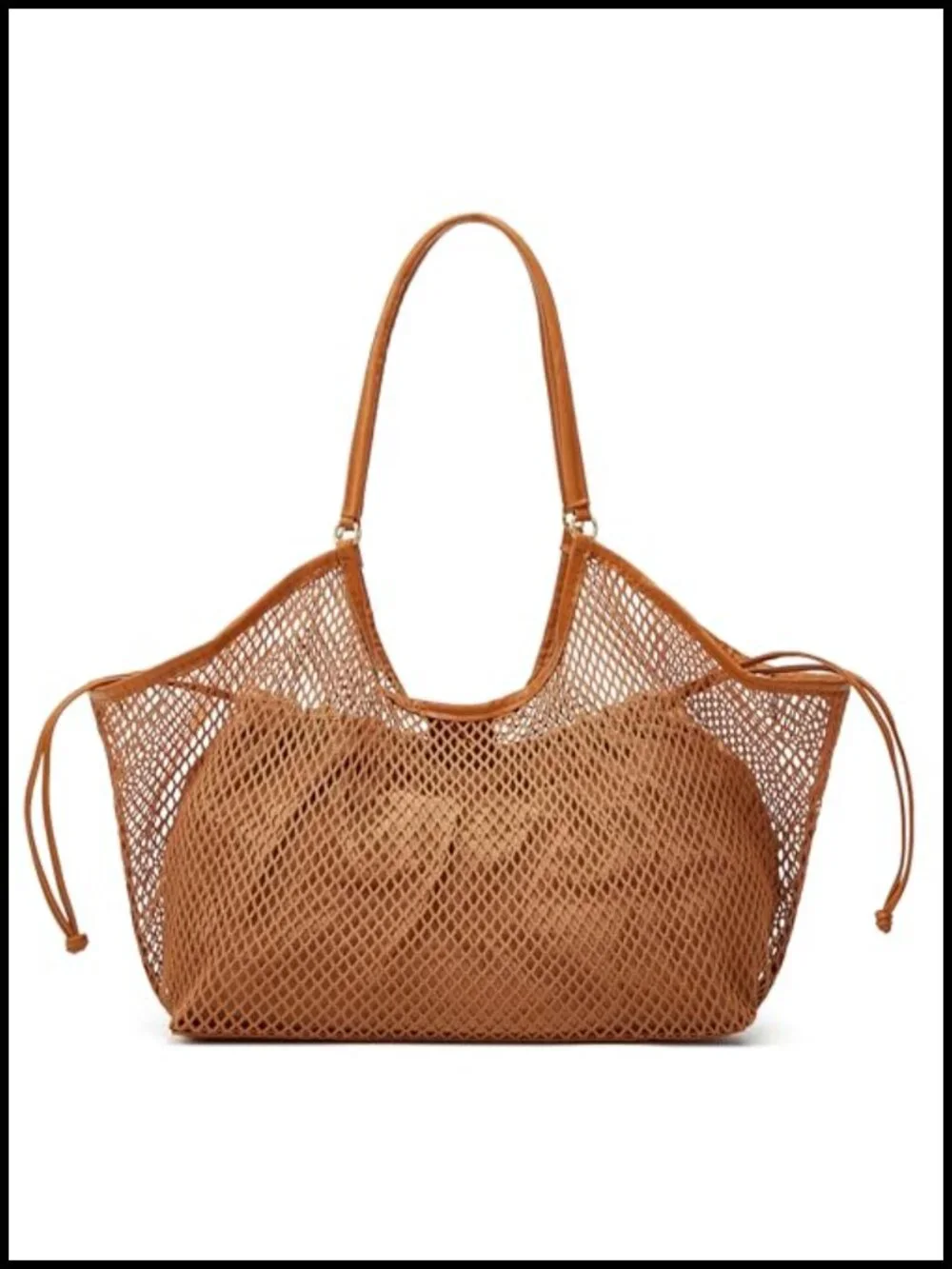 Large Mesh Hobo Bag for Women with Inner Pouch, Magnetic Closure, Lightweight